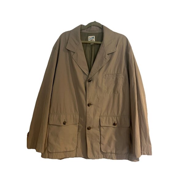 TravelSmith Khaki Safari Travel Polyester Blend Jacket Blazer, Size XL Pockets. - Picture 1 of 12
